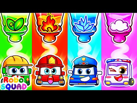Four Elements Bottle Milk 🍼 Earth, Fire, Water, Air Song | Nursery Rhymes | RoboSquad Kids Songs