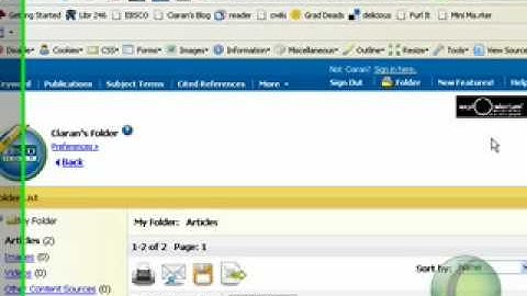 Ebsco host Accountand Folders