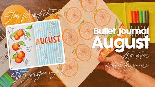 ✨🍊🧡 August Bullet Journal Setup 🧡🍊✨ | Beginner Friendly | Orange Journal | Fruit Theme 