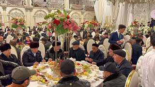 500 kişilik Özbek sabah töreni | Erkekler için büyük düğün | Nahor'da pilav