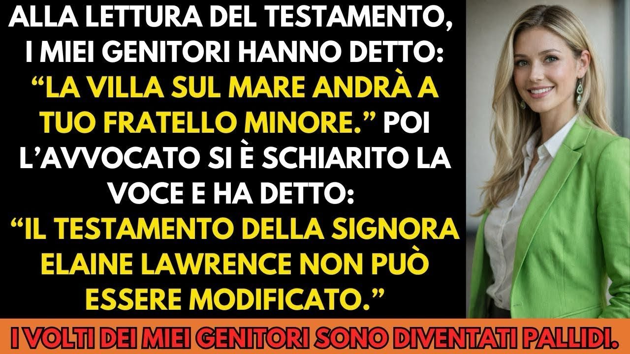 Alla lettura del testamento dissero che la villa era di mio fratello… poi parlò l’avvocato