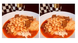 Lebanese white bean stew with meat and rice (fasolia)