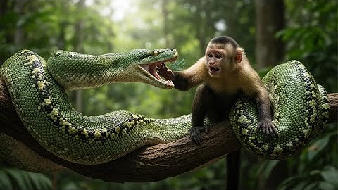 Heroic Animal Rescue | Brave Man Saves a Monkey From a Giant Python Attack in the Jungle