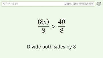 Solving Linear Inequalities: 40 is Smaller Than 8y