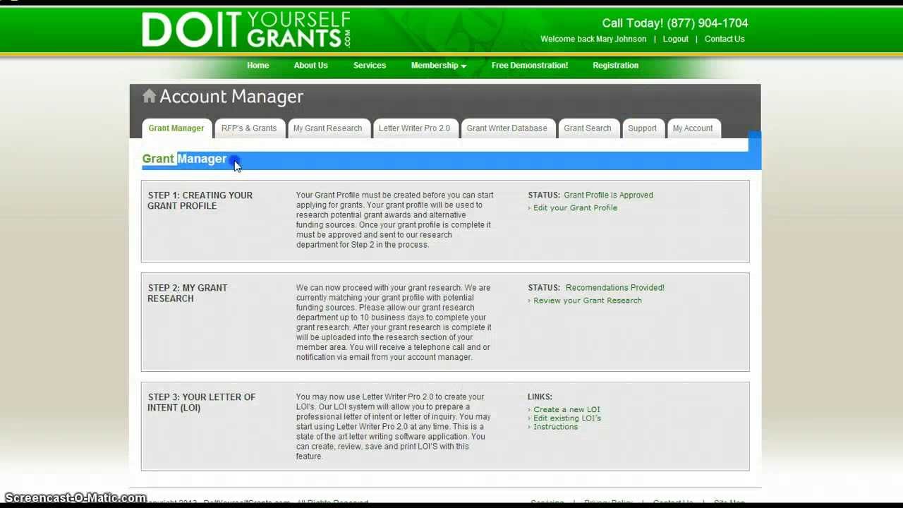 Apply for Grants Online Do It Yourself Grants, Inc. YouTube