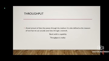 Performance of Network - Bandwidth, Latency and Throughput