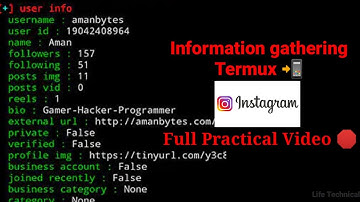 Information gathering Instagram Using Termux 📲|| Fully Practical Video 🛑