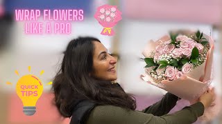 BASIC WRAPPING TUTORIAL FOR FLOWER BOUQUET