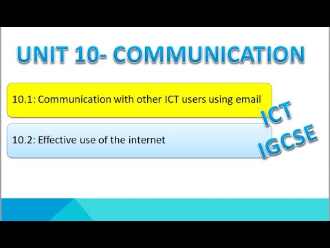 Communication With Other ICT User Using Email | Topic 10.1| ICT IGCSE
