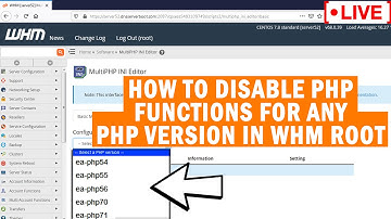 [🔴LIVE] How to disable php functions for any php version in WHM root?