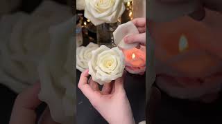 Make a rose candle with me 🥀 #flowercandle #candlemaking #candle