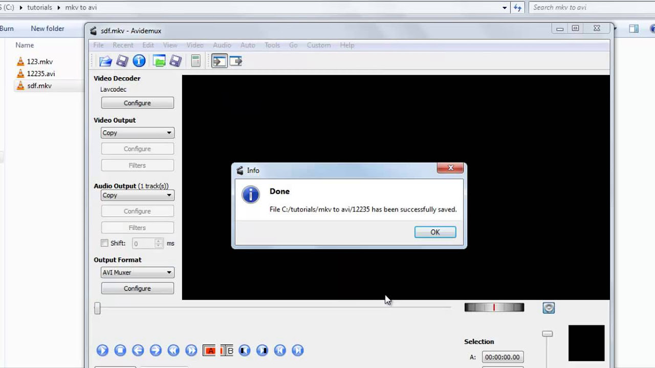 Update How to convert mkv to avi with avidemux freeware