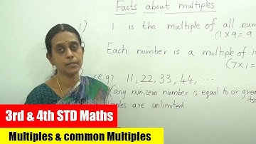 3rd & 4th STD Maths | Multiples & common Multiples | CBSE Syllabus Mathematics