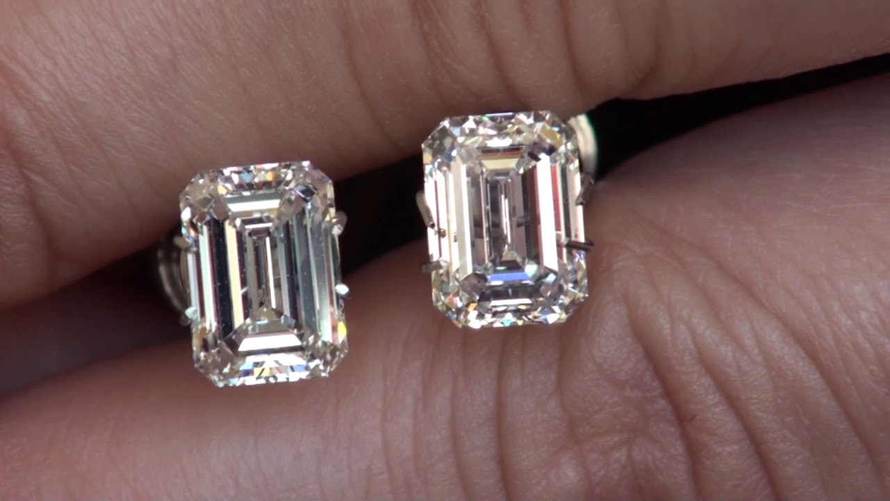 2.5's & 3ct's Emerald Diamond Comparison - YouTube
