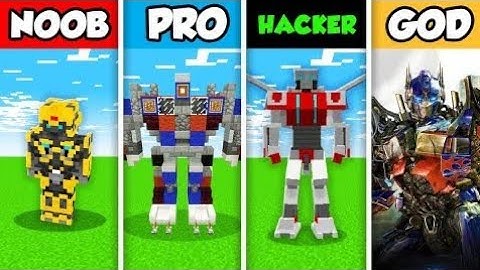 Minecraft NOOB vs. PRO vs. HACKER vs GOD : TRANSFORMER MINECRAFT BUILD CHALLENGE in Minecraft!    6