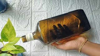 Extra Ordinary Bottle Art/Beautiful Tissue Paper Painting on Bottle/ Bottleart Using Tissue Paper