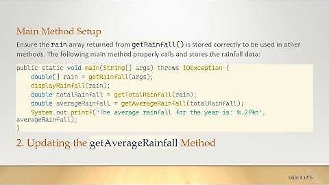 How to Correctly Calculate Average Rainfall in Java Using Arrays