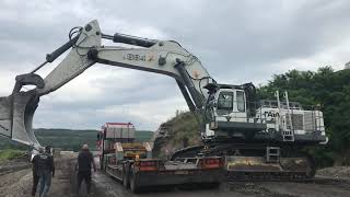 Transporting The 125 Tones Liebherr 984 Excavator By Side- Fasoulas Heavy Transports