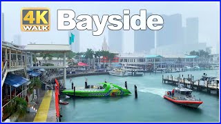 【4K】WALK Miami Bayside under the rain FLORIDA USA 4k video