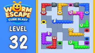 Worm Escape Cube Blast level 32 solution