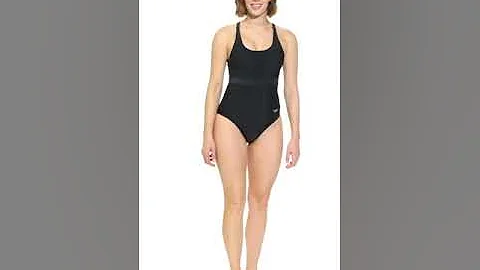 Speedo Precision Pleat Double Strap One Piece Swimsuit | SwimOutlet.com