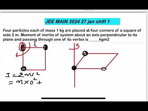 JEE MAIN 2024(27jan shift1)Four particles each of mass 1 kg are placed at four corners of a square o 14 JEE MAIN 2024(27jan shift1)Four particles each of mass 1 kg are placed at four corners of a square o