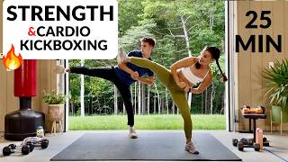 25 Min Full Body STRENGTH & Cardio KICKBOXING Workout 🔥 dcfitt