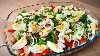 SPRING SALAD WITH EGG!  TASTY AND HEALTHY!