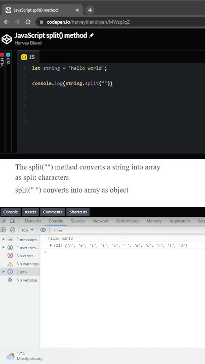 JavaScript split() method - YouTube