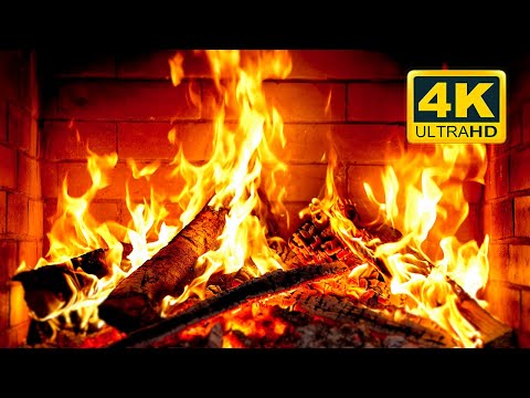 🔥 Cozy Fireplace 4K (12 HOURS). Fireplace with Crackling Fire Sounds. Crackling Fireplace 4K