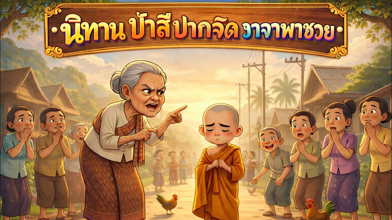 นิทาน☀️ป้าสี ปากจัดวาจาพาชวย☀️#นิทานก่อนนอน #ป้าสีวาจาพาชวย