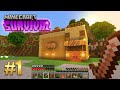 Minecraft Survival Ep 1 - First Day Challenge 🥵