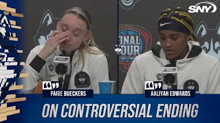 Paige Bueckers, Aaliyah Edwards respond to questionable call in UConn's loss to Iowa | SNY