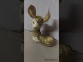 Ceramic Statue Deer Larga Gold Ears Gold Eyes Gold Textured Body And Gold Leafing Finishing...