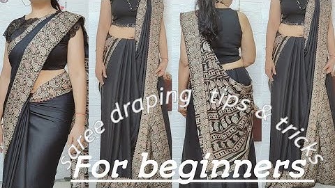 Crape silk saree draping tutorial for beginners|  saree draping hacks and tricks for beginners||