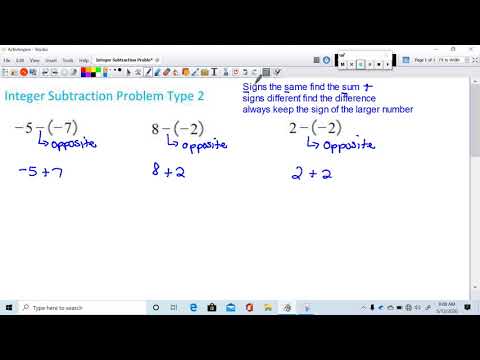 Integer Subtraction Problem Type 2