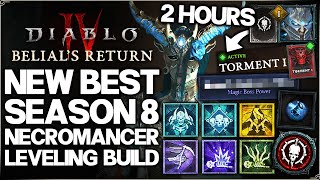 Diablo 4 - New Best Necromancer Leveling Build - Season 8 FAST Level 1 to 60 - Easy Endgame Guide!