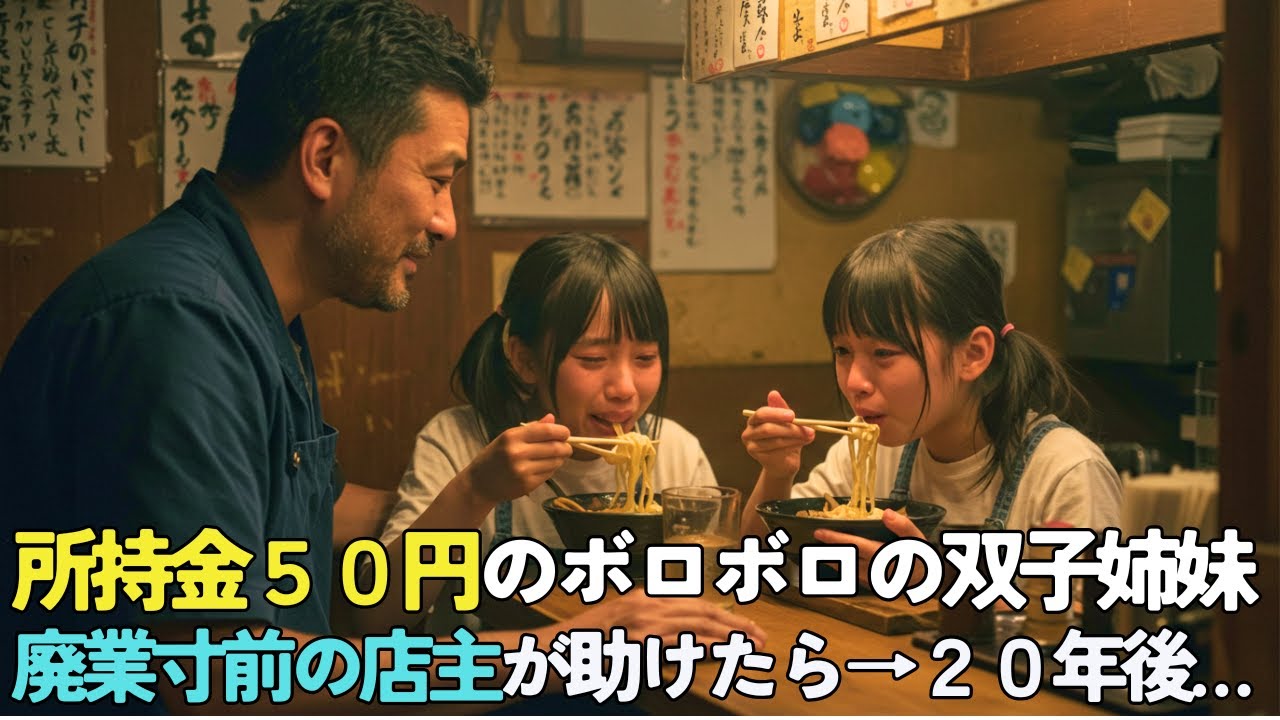 廃業寸前のラーメン屋にボロボロの双子が来店「50円でスープだけ飲ませてください」大将「大盛り2つどうぞ！」→20年後、双子「お久しぶりです」実はこの子達…【感動する話】