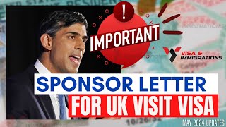 SPONSOR LETTER FOR UK VISA | UK VISIT VISA UPDATE 2024