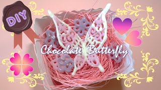 【100均DIY】　バレンタインに♡チョコペンで作る３D蝶々　~How to make Chocolate Butterfly ~