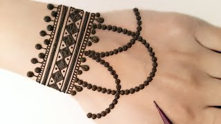 Simple Jewellery Mehandi Design For Back Hand | Easy Henna Designs For Beginners | Mehandi Ke Design