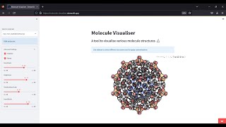 Molecule Visualiser WebApp screenshot 1