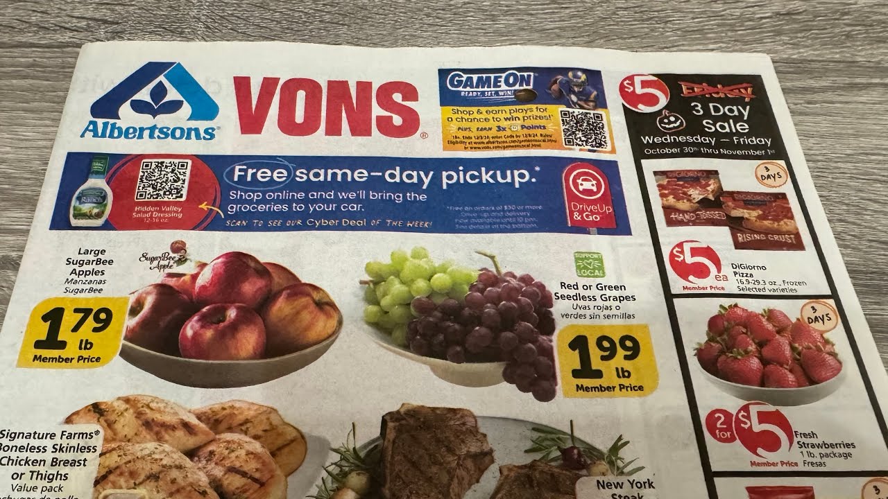 Albertsons/Vons/Safeway Ad-Scan | 10/30 - 11/5 | Oct 30 2024 - YouTube