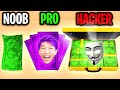 Can We Go NOOB vs PRO vs HACKER In MONEY BUSTER GAME!? (EXPENSIVE APP GAME!)