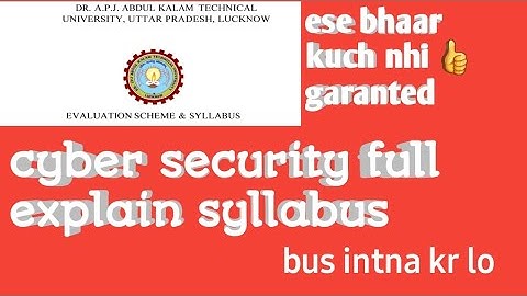 cyber security full sallybus (Aktu university )//#mca #cybersecurity #cyber