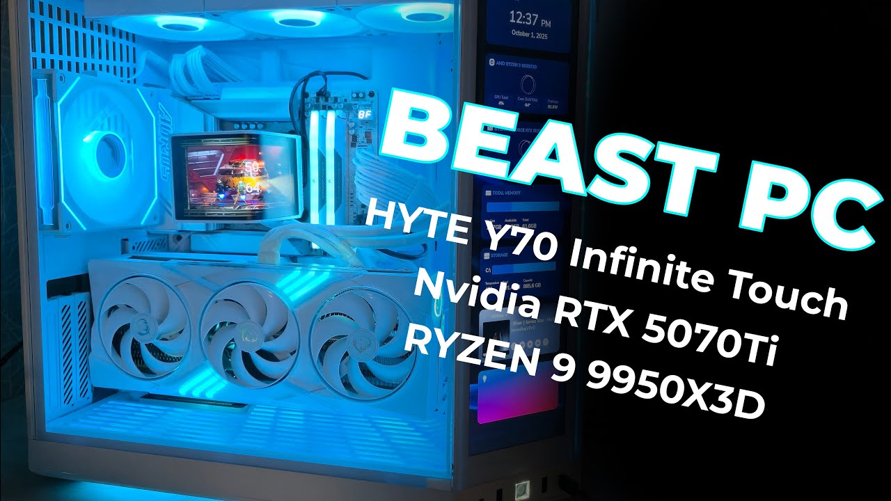 newbies building Beast gaming PC | Hyte Y70 Infinite Touch + RTX 5070Ti ...