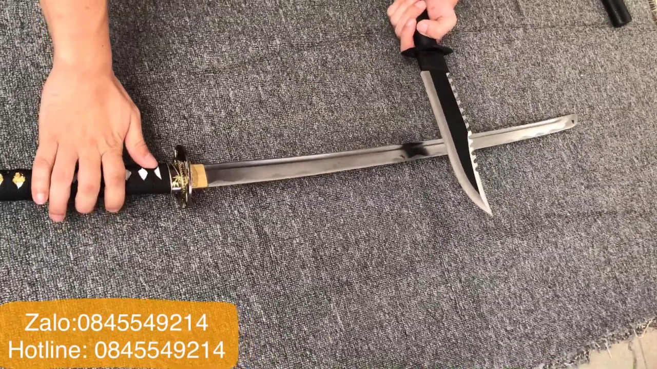 Đọ độ cứng của con dao cứng nhất việt nam và kiếm nhật/ Dùng dao Rambo ...