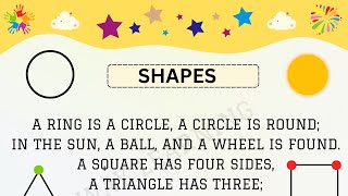 A Ring is a circle,  A circle is round... | Shapes | In the sun a ball...| English Nursery Rhymes