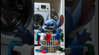Stitch vs. The Laundry Monster 🧺👿 BIG wash #LiloAndStitch
