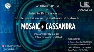 Introduction to Regression and Implementation using Python and Pytorch || Workshop 2 || Udyam'22